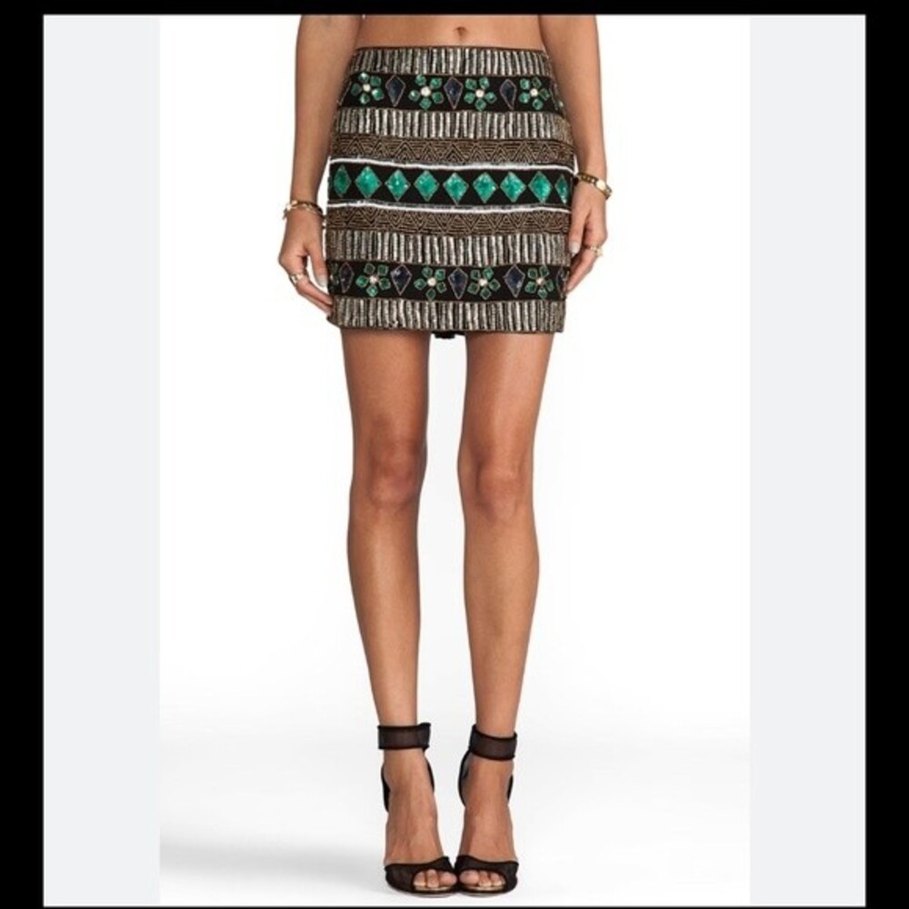YumiI Kim Ana Skirt in Black/Green Mix NWT